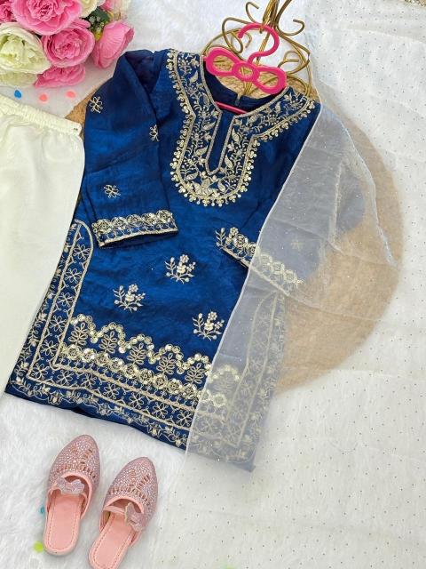 Trending Beautiful Embroidery RRK  005 FENDI SILK Wholesale children wear in India